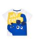 Tshirt branca e amarela para menino com mensagem 