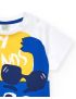Tshirt branca e amarela para menino com mensagem 