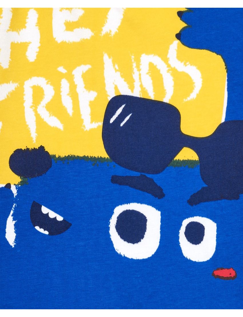 Tshirt branca e amarela para menino com mensagem 